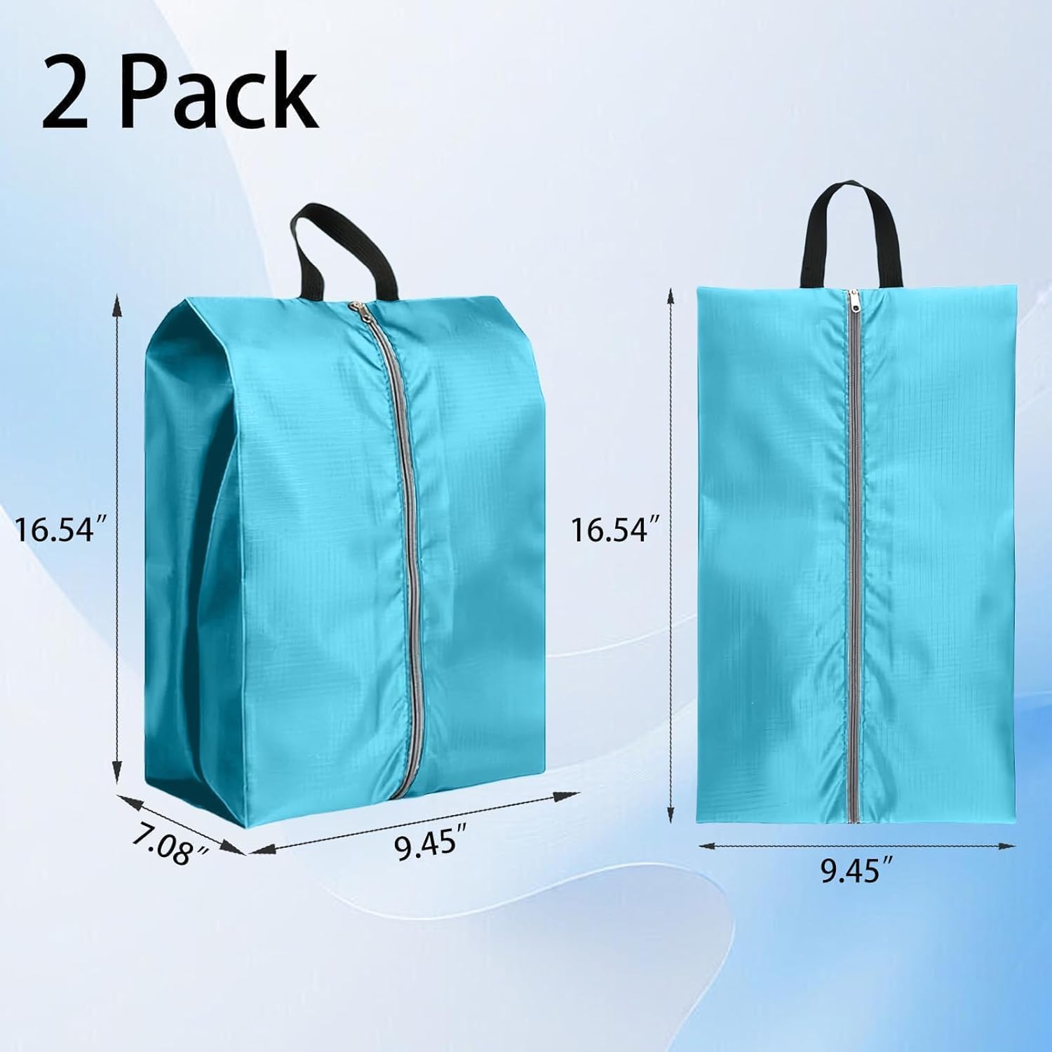 2 Pack Travel Shoe Bags, Waterproof Nylon