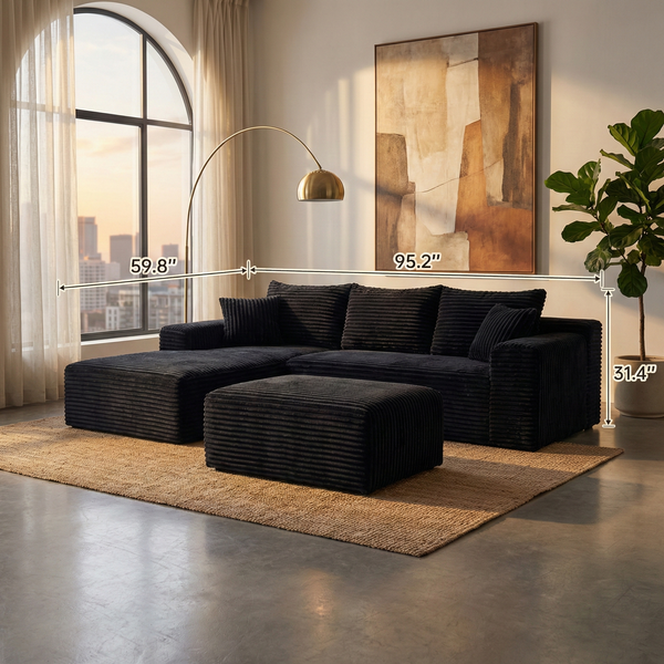 Velvet Modular Chaise Sofa