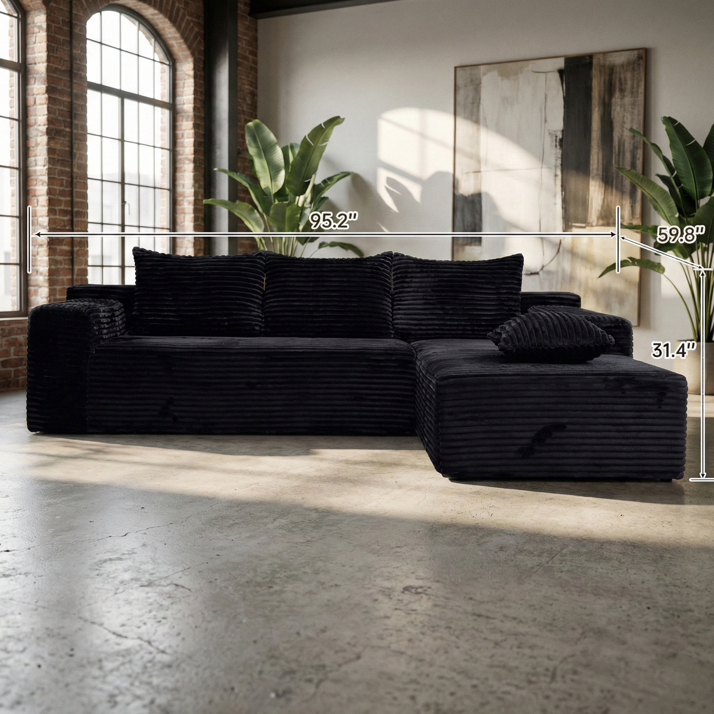 Velvet Modular Chaise Sofa