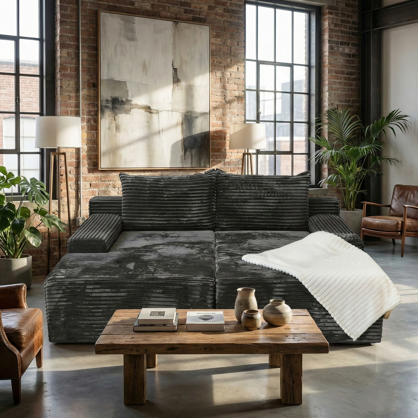 Velvet Modular Chaise Sofa