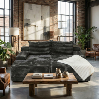 Velvet Modular Chaise Sofa