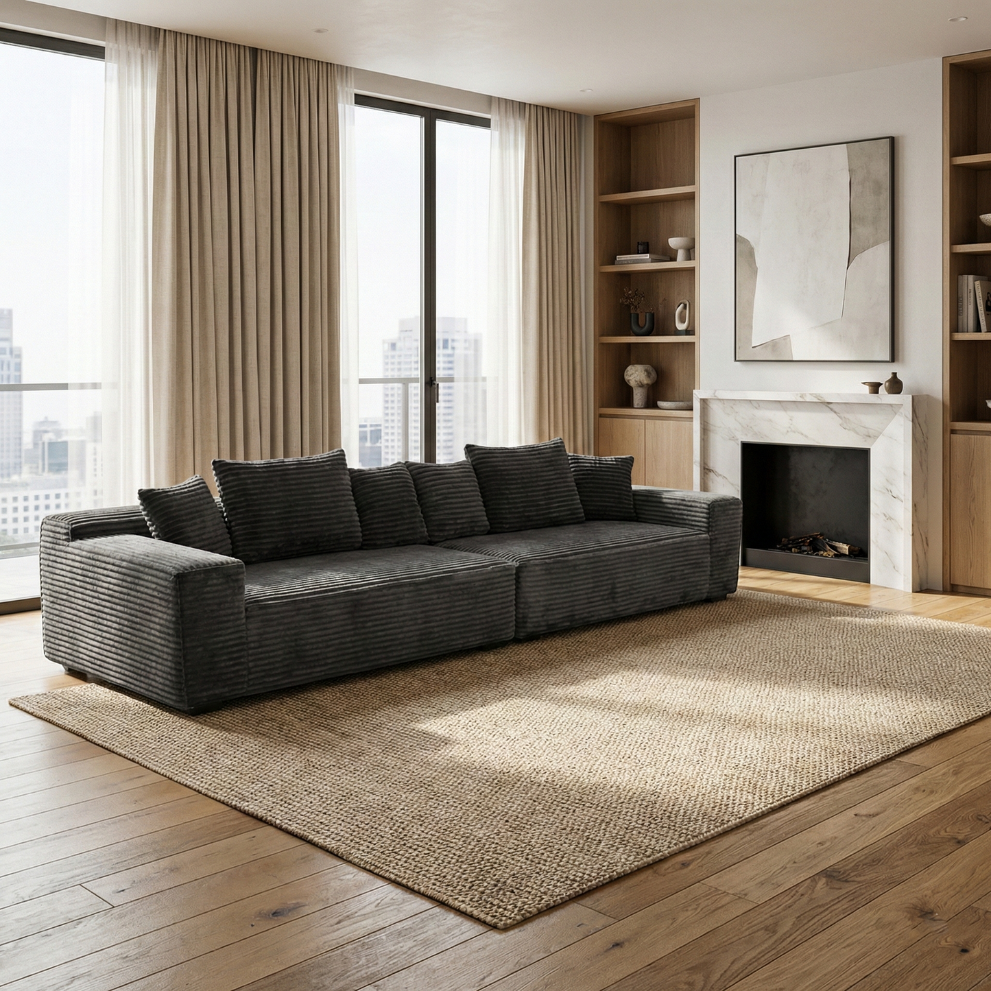 Velvet Modular Chaise Sofa