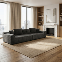 Dark gray straight sofa