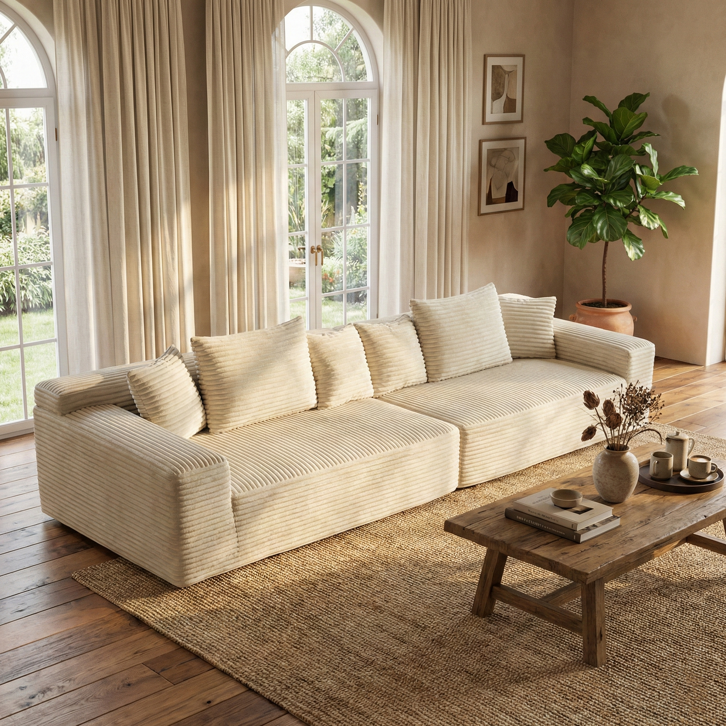 Velvet Modular Chaise Sofa