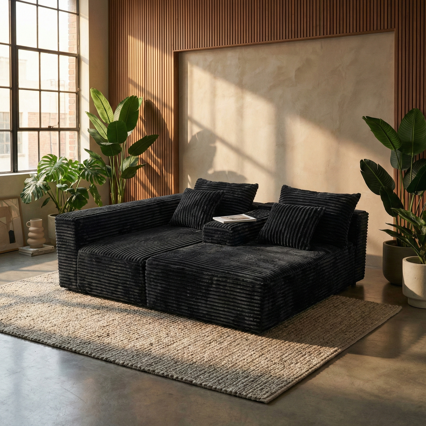 Velvet Modular Chaise Sofa