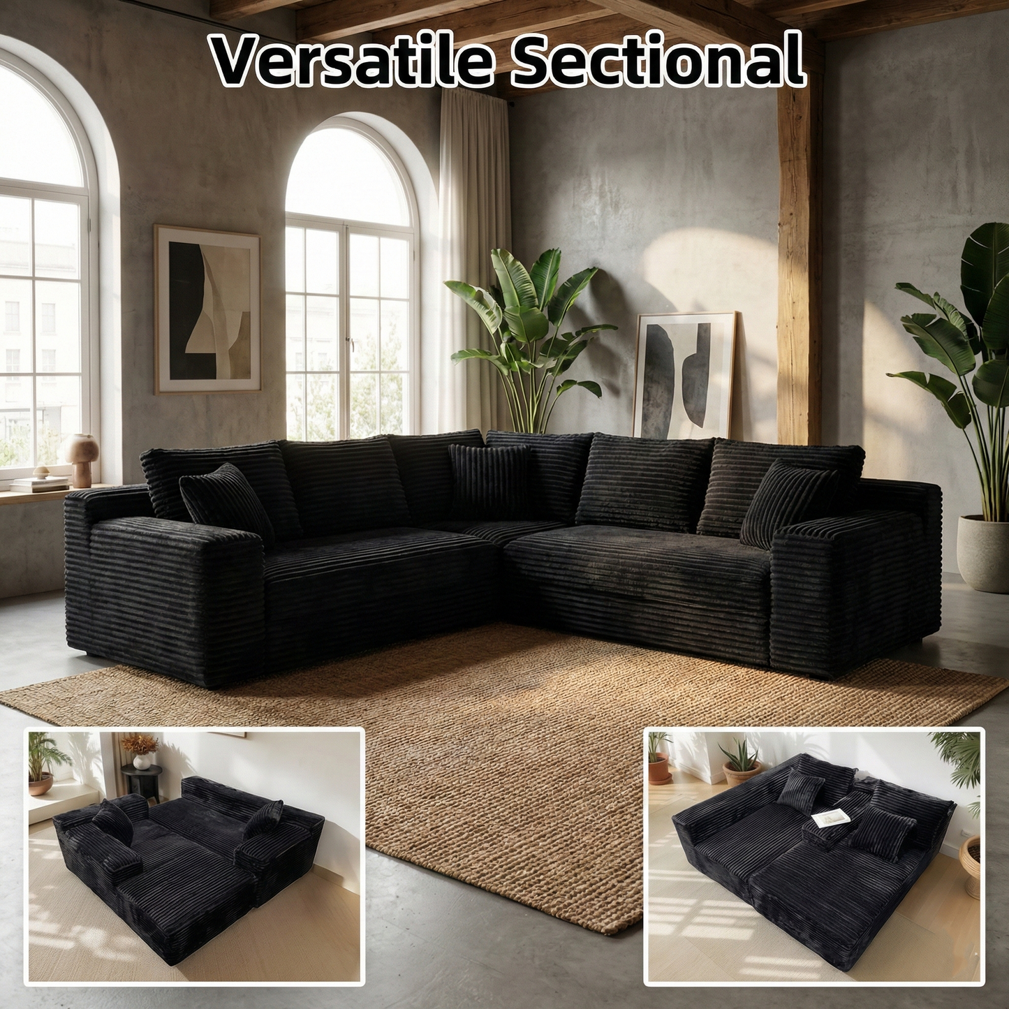 Velvet Modular Chaise Sofa