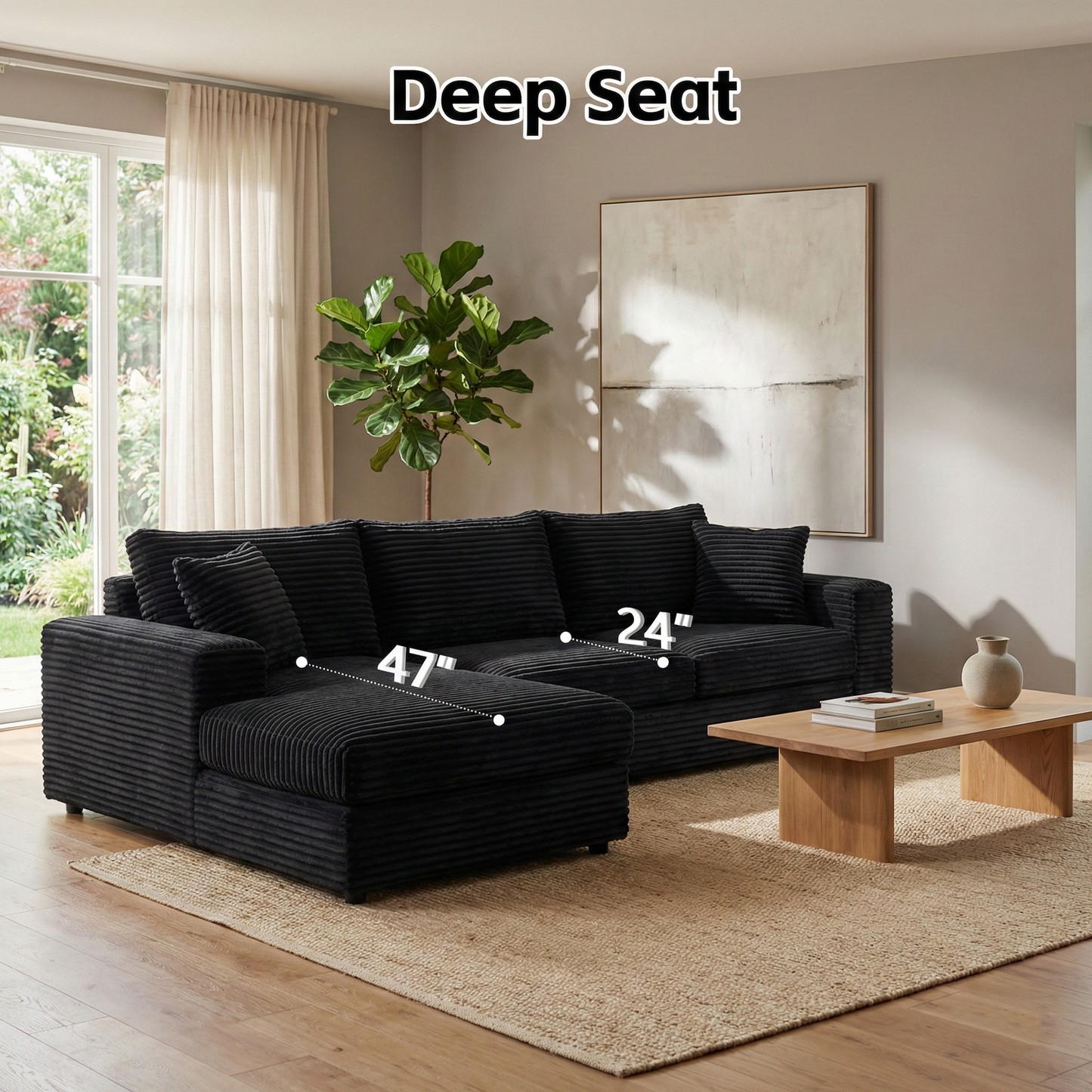 Velvet Modular Chaise Sofa