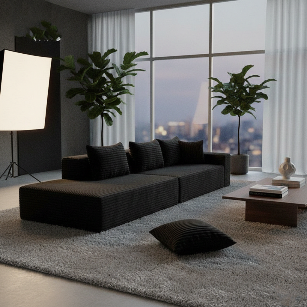 Velvet Modular Chaise Sofa