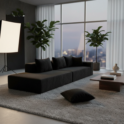 Velvet Modular Chaise Sofa